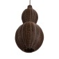 GloboStar® KINGSTOWN 02169 Boho Κρεμαστό Φωτιστικό Πλέγμα Μονόφωτο 1 x E27 IP20 Καφέ Ξύλο - Μ30 x Π30 x Υ60cm