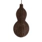 GloboStar® KINGSTOWN 02169 Boho Κρεμαστό Φωτιστικό Πλέγμα Μονόφωτο 1 x E27 IP20 Καφέ Ξύλο - Μ30 x Π30 x Υ60cm