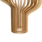 GloboStar® MIHIRO 02172 Boho Κρεμαστό Φωτιστικό Πλέγμα Μονόφωτο 1 x E27 IP20 Μπεζ Ξύλο - Μ32 x Π32 x Υ56cm