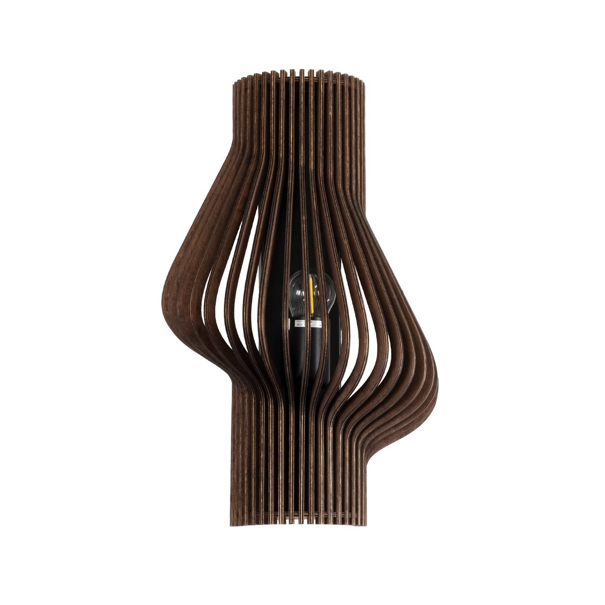 GloboStar® MIHIRO 02175 Boho Επιτοίχιο Φωτιστικό Απλίκα Μονόφωτο 1 x E27 IP20 Καφέ Ξύλο - Μ25 x Π13 x Υ40cm