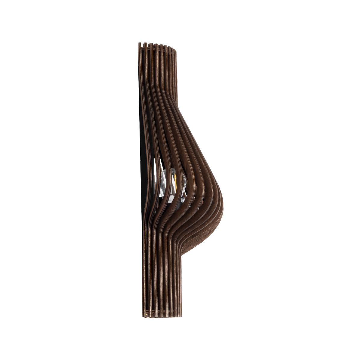 GloboStar® MIHIRO 02175 Boho Επιτοίχιο Φωτιστικό Απλίκα Μονόφωτο 1 x E27 IP20 Καφέ Ξύλο - Μ25 x Π13 x Υ40cm