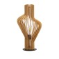 GloboStar® MIHIRO 02176 Boho Επιτραπέζιο Φωτιστικό Μονόφωτο 1 x E27 AC220-240V IP20 - Φ33 x Υ57cm - Καφέ Ξύλινο με Μαύρη Μεταλλική Βάση Πλέγμα