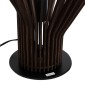 GloboStar® MIHIRO 02177 Boho Επιτραπέζιο Φωτιστικό Μονόφωτο 1 x E27 AC220-240V IP20 - Φ33 x Υ57cm - Καφέ Σκούρο Ξύλινο με Μαύρη Μεταλλική Βάση Πλέγμα