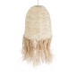 GloboStar® AREMBEPE 02178 Boho Κρεμαστό Φωτιστικό Πλέγμα Μονόφωτο 1 x E27 IP20 Μπεζ Ράφια - Μ34 x Π34 x Υ70cm