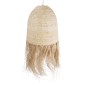 GloboStar® AREMBEPE 02179 Boho Κρεμαστό Φωτιστικό Πλέγμα Μονόφωτο 1 x E27 IP20 Μπεζ Ράφια - Μ60 x Π60 x Υ130cm