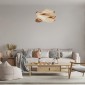 GloboStar® SARDIGNA 02181 Boho Κρεμαστό Φωτιστικό Πλέγμα Μονόφωτο 1 x E27 IP20 Μπεζ Ξύλο - Μ60 x Π60 x Υ30cm