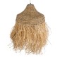 GloboStar® PORTOFERRAIO 02185 Boho Κρεμαστό Φωτιστικό Πλέγμα Μονόφωτο 1 x E27 IP20 Μπεζ Ράφια - Μ50 x Π50 x Υ80cm