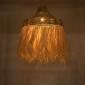 GloboStar® PORTOFERRAIO 02186 Boho Κρεμαστό Φωτιστικό Πλέγμα Μονόφωτο 1 x E27 IP20 Μπεζ Ράφια - Μ80 x Π80 x Υ120cm