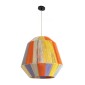 GloboStar® SALERNO 02188 Boho Κρεμαστό Φωτιστικό Πλέγμα Μονόφωτο 1 x E27 IP20 Πολύχρωμο Σχοινί - Μ50 x Π50 x Υ50cm