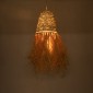 GloboStar® LETA 02189 Boho Κρεμαστό Φωτιστικό Πλέγμα Μονόφωτο 1 x E27 IP20 Μπεζ Ράφια - Μ34 x Π34 x Υ70cm