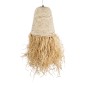 GloboStar® LETA 02189 Boho Κρεμαστό Φωτιστικό Πλέγμα Μονόφωτο 1 x E27 IP20 Μπεζ Ράφια - Μ34 x Π34 x Υ70cm
