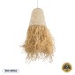 GloboStar® LETA 02189 Boho Κρεμαστό Φωτιστικό Πλέγμα Μονόφωτο 1 x E27 IP20 Μπεζ Ράφια - Μ34 x Π34 x Υ70cm