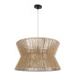 GloboStar® BISBEE 02204 Boho Κρεμαστό Φωτιστικό Πλέγμα Μονόφωτο 1 x E27 IP20 Μπεζ Σχοινί - Μ50 x Π50 x Υ28cm