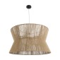 GloboStar® BISBEE 02205 Boho Κρεμαστό Φωτιστικό Πλέγμα Μονόφωτο 1 x E27 IP20 Μπεζ Σχοινί - Μ80 x Π80 x Υ48cm