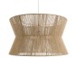 GloboStar® BISBEE 02205 Boho Κρεμαστό Φωτιστικό Πλέγμα Μονόφωτο 1 x E27 IP20 Μπεζ Σχοινί - Μ80 x Π80 x Υ48cm