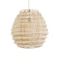 GloboStar® OREGON 02206 Boho Κρεμαστό Φωτιστικό Πλέγμα Μονόφωτο 1 x E27 IP20 Μπεζ Ξύλο - Μ60 x Π60 x Υ56cm