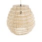 GloboStar® OREGON 02206 Boho Κρεμαστό Φωτιστικό Πλέγμα Μονόφωτο 1 x E27 IP20 Μπεζ Ξύλο - Μ60 x Π60 x Υ56cm