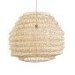 GloboStar® OREGON 02207 Boho Κρεμαστό Φωτιστικό Πλέγμα Μονόφωτο 1 x E27 IP20 Μπεζ Ξύλο - Μ80 x Π80 x Υ65cm