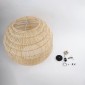 GloboStar® OREGON 02207 Boho Κρεμαστό Φωτιστικό Πλέγμα Μονόφωτο 1 x E27 IP20 Μπεζ Ξύλο - Μ80 x Π80 x Υ65cm