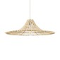 GloboStar® PALERMO 02208 Boho Κρεμαστό Φωτιστικό Πλέγμα Μονόφωτο 1 x E27 IP20 Μπεζ Ξύλο - Μ60 x Π60 x Υ20cm
