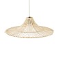 GloboStar® PALERMO 02208 Boho Κρεμαστό Φωτιστικό Πλέγμα Μονόφωτο 1 x E27 IP20 Μπεζ Ξύλο - Μ60 x Π60 x Υ20cm