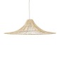 GloboStar® PALERMO 02209 Boho Κρεμαστό Φωτιστικό Πλέγμα Μονόφωτο 1 x E27 IP20 Μπεζ Ξύλο - Μ100 x Π100 x Υ30cm