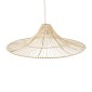 GloboStar® PALERMO 02209 Boho Κρεμαστό Φωτιστικό Πλέγμα Μονόφωτο 1 x E27 IP20 Μπεζ Ξύλο - Μ100 x Π100 x Υ30cm
