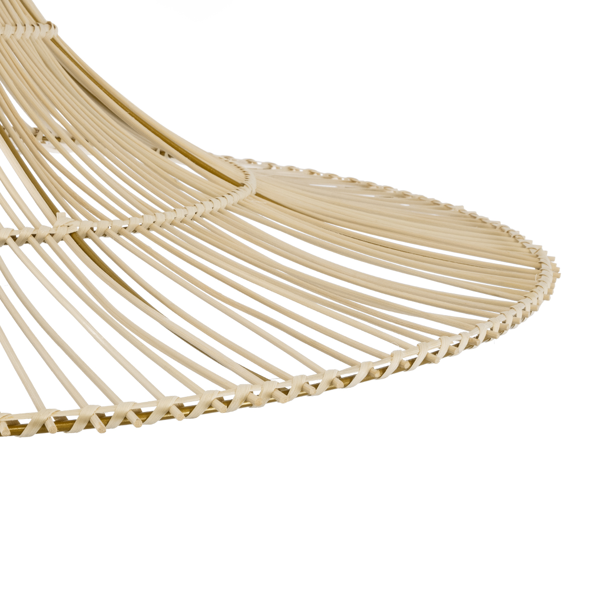 GloboStar® PALERMO 02209 Boho Κρεμαστό Φωτιστικό Πλέγμα Μονόφωτο 1 x E27 IP20 Μπεζ Ξύλο - Μ100 x Π100 x Υ30cm