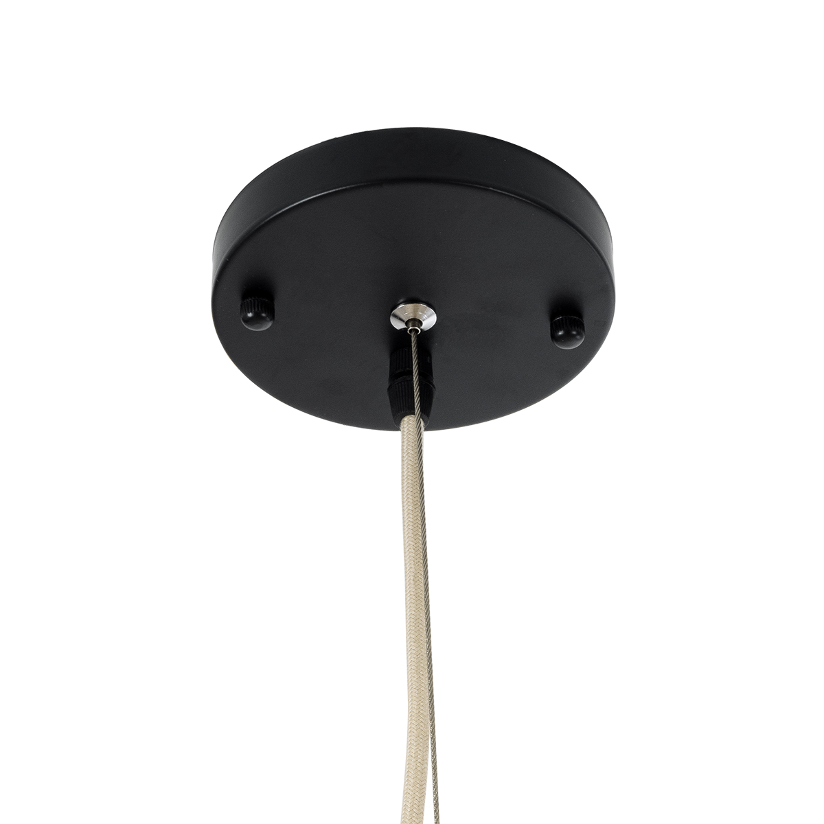 GloboStar® PALERMO 02209 Boho Κρεμαστό Φωτιστικό Πλέγμα Μονόφωτο 1 x E27 IP20 Μπεζ Ξύλο - Μ100 x Π100 x Υ30cm
