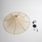 GloboStar® PALERMO 02209 Boho Κρεμαστό Φωτιστικό Πλέγμα Μονόφωτο 1 x E27 IP20 Μπεζ Ξύλο - Μ100 x Π100 x Υ30cm