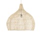 GloboStar® ADEJE 02210 Boho Κρεμαστό Φωτιστικό Πλέγμα Μονόφωτο 1 x E27 IP20 Μπεζ Ξύλο - Μ60 x Π60 x Υ60cm