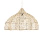 GloboStar® ADEJE 02211 Boho Κρεμαστό Φωτιστικό Πλέγμα Μονόφωτο 1 x E27 IP20 Μπεζ Ξύλο - Μ80 x Π80 x Υ55cm