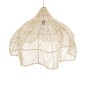 GloboStar® ADEJE 02211 Boho Κρεμαστό Φωτιστικό Πλέγμα Μονόφωτο 1 x E27 IP20 Μπεζ Ξύλο - Μ80 x Π80 x Υ55cm