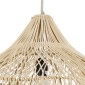 GloboStar® ADEJE 02211 Boho Κρεμαστό Φωτιστικό Πλέγμα Μονόφωτο 1 x E27 IP20 Μπεζ Ξύλο - Μ80 x Π80 x Υ55cm