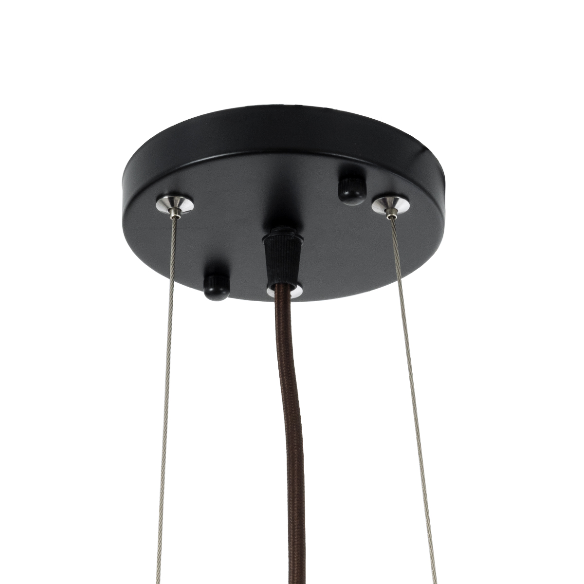 GloboStar® CORSICA 02216 Boho Κρεμαστό Φωτιστικό Καμπάνα Μονόφωτο 1 x E27 IP20 Μαύρο & Μπεζ Ξύλο - Μ70 x Π70 x Υ35cm
