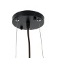GloboStar® CORSICA 02216 Boho Κρεμαστό Φωτιστικό Καμπάνα Μονόφωτο 1 x E27 IP20 Μαύρο & Μπεζ Ξύλο - Μ70 x Π70 x Υ35cm