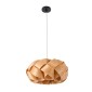 GloboStar® SARDIGNA 02217 Boho Κρεμαστό Φωτιστικό Πλέγμα Μονόφωτο 1 x E27 IP20 Καφέ Ξύλο - Μ40 x Π40 x Υ20cm