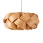 GloboStar® SARDIGNA 02218 Boho Κρεμαστό Φωτιστικό Πλέγμα Μονόφωτο 1 x E27 IP20 Καφέ Ξύλο - Μ60 x Π60 x Υ30cm