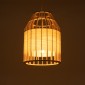 GloboStar® GALIA 02219 Boho Κρεμαστό Φωτιστικό Πλέγμα Μονόφωτο 1 x E27 IP20 Μπεζ & Καφέ Ξύλο - Μ30 x Π30 x Υ40cm