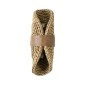 GloboStar® GUAVA 02222 Boho Επιτοίχιο Φωτιστικό Απλίκα Δίφωτο 2 x G9 IP20 Μπεζ Ξύλο με Μπεζ Δέρμα - Μ11 x Π13 x Υ30cm