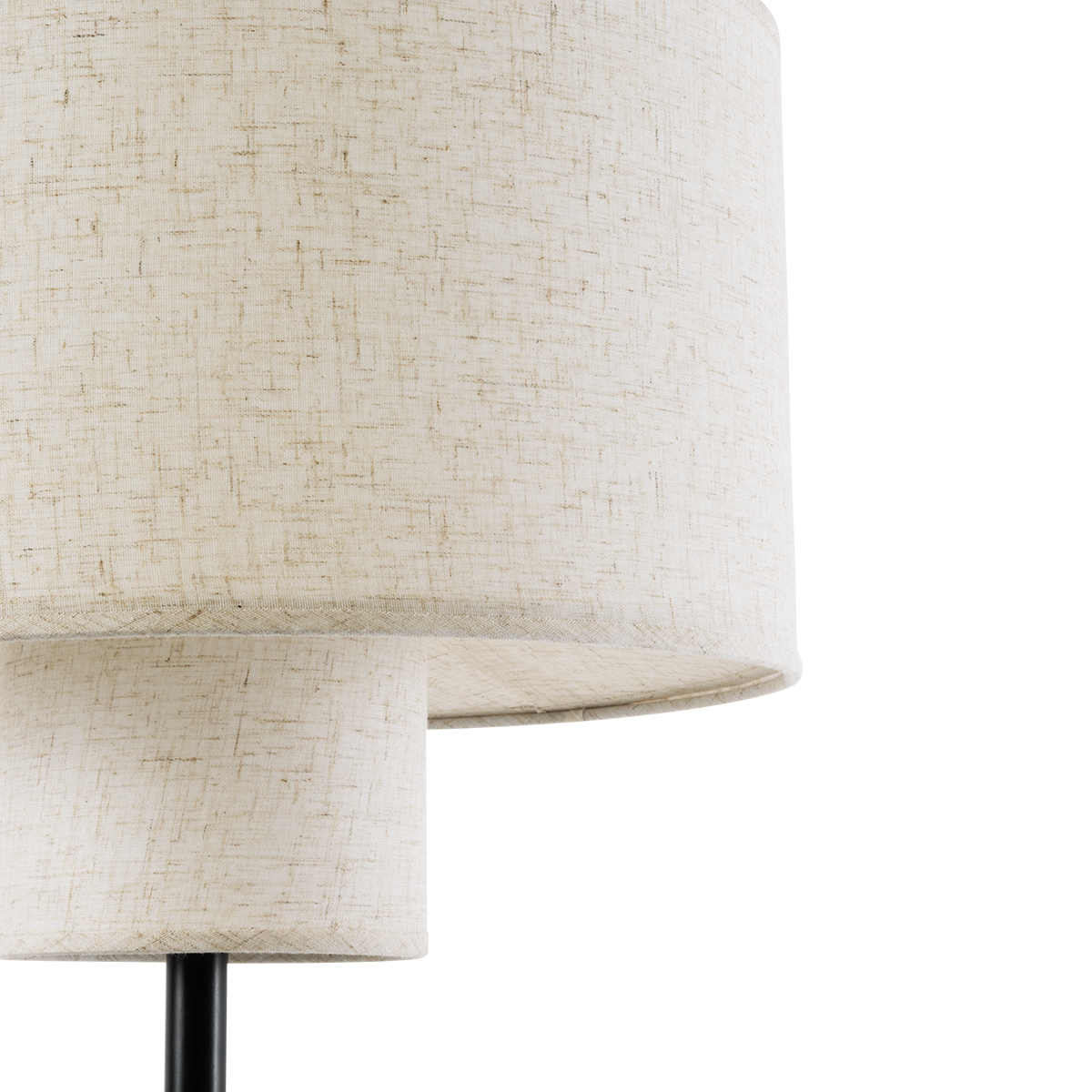 GloboStar® MARIGOLD 02227 Μοντέρνο Επιτραπέζιο Φωτιστικό Τρίφωτο 3 x E27 AC220-240V IP20 - Φ36 x Υ70cm - Μαύρο Μεταλλικό με Λευκό Μπεζ Καπέλο