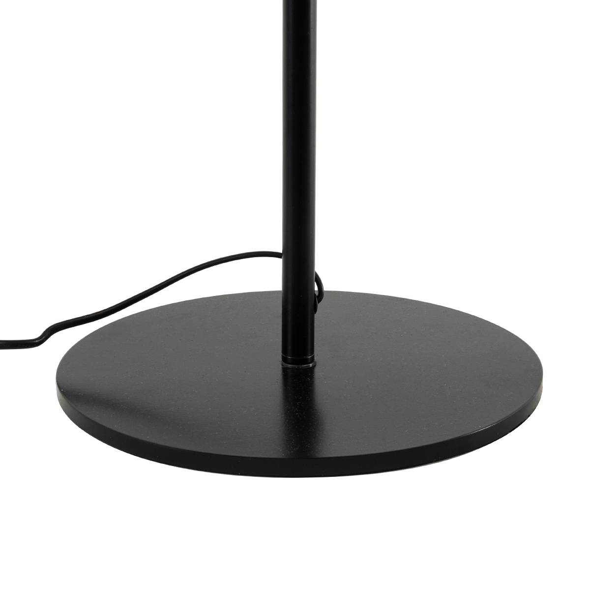 GloboStar® MARIGOLD 02227 Μοντέρνο Επιτραπέζιο Φωτιστικό Τρίφωτο 3 x E27 AC220-240V IP20 - Φ36 x Υ70cm - Μαύρο Μεταλλικό με Λευκό Μπεζ Καπέλο