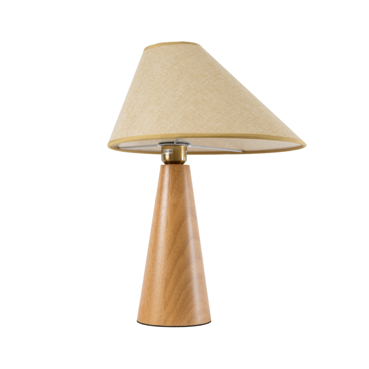 GloboStar® KAUAI 02229 Μοντέρνο Επιτραπέζιο Φωτιστικό Μονόφωτο 1 x E27 AC220-240V IP20 - Μ38 x Π30 x Υ48cm - Μπεζ Ξύλινο Καμπάνα