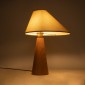 GloboStar® KAUAI 02229 Μοντέρνο Επιτραπέζιο Φωτιστικό Μονόφωτο 1 x E27 AC220-240V IP20 - Μ38 x Π30 x Υ48cm - Μπεζ Ξύλινο Καμπάνα