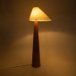 GloboStar® KAUAI 02230 Μοντέρνο Επιδαπέδιο Φωτιστικό Μονόφωτο 1 x E27 IP20 Καφέ Ξύλο με Μπεζ Ύφασμα - Μ55 x Π42 x Υ145cm