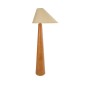 GloboStar® KAUAI 02230 Μοντέρνο Επιδαπέδιο Φωτιστικό Μονόφωτο 1 x E27 IP20 Καφέ Ξύλο με Μπεζ Ύφασμα - Μ55 x Π42 x Υ145cm