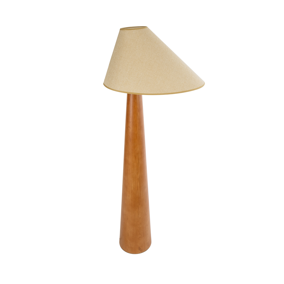 GloboStar® KAUAI 02230 Μοντέρνο Επιδαπέδιο Φωτιστικό Μονόφωτο 1 x E27 IP20 Καφέ Ξύλο με Μπεζ Ύφασμα - Μ55 x Π42 x Υ145cm