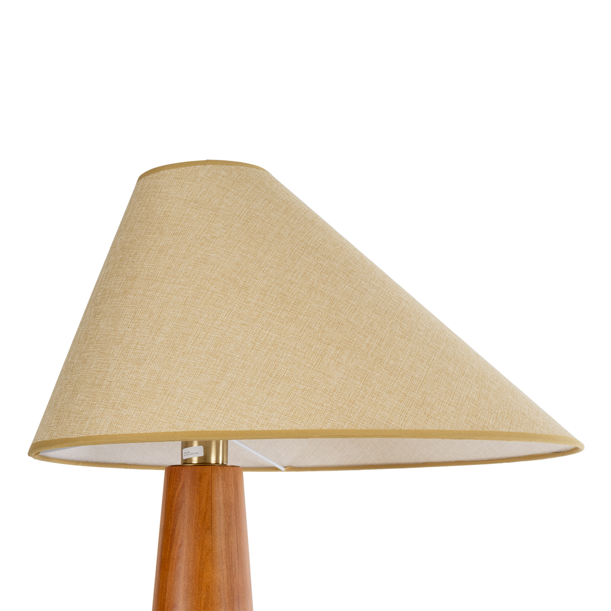 GloboStar® KAUAI 02230 Μοντέρνο Επιδαπέδιο Φωτιστικό Μονόφωτο 1 x E27 IP20 Καφέ Ξύλο με Μπεζ Ύφασμα - Μ55 x Π42 x Υ145cm