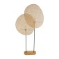 GloboStar® AZUL 02232 Boho Επιδαπέδιο Φωτιστικό Διφωτο 2 x E27 IP20 Μπεζ Ξύλο με Μαύρο Μέταλλο - Μ90 x Π17 x Υ170cm