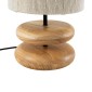 GloboStar® TUVALU 02236 Boho Επιτραπέζιο Φωτιστικό Μονόφωτο 1 x E27 IP20 Καφέ Ξύλο με Μπεζ Νήμα - Μ22 x Π22 x Υ42cm